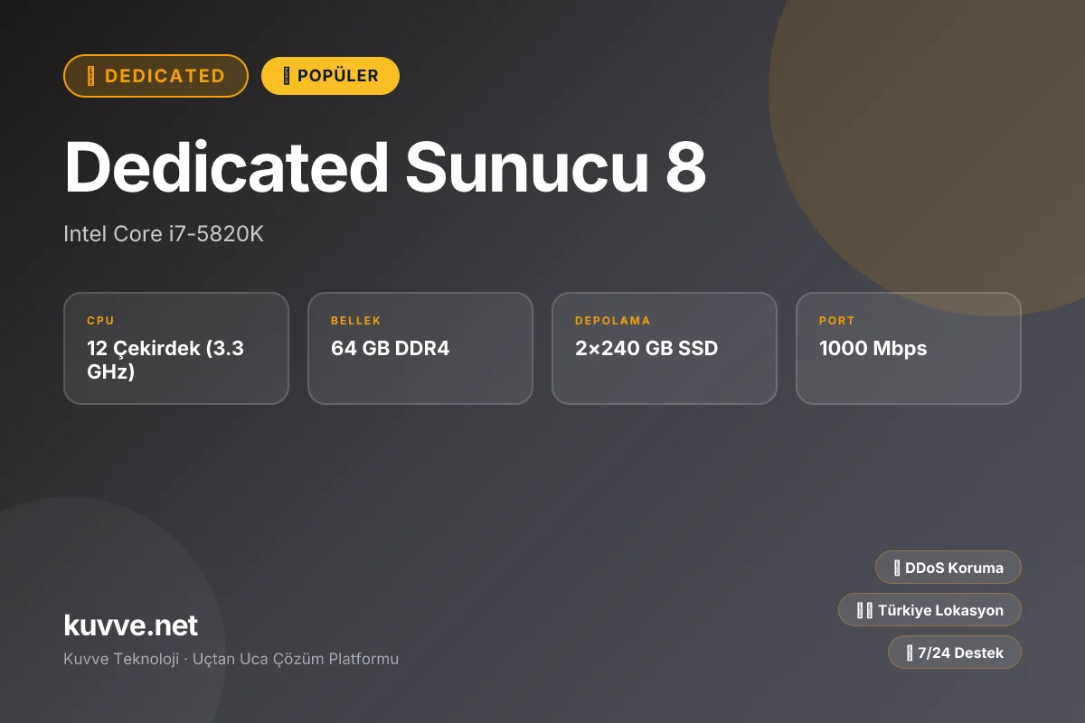 Dedicated Sunucu 8