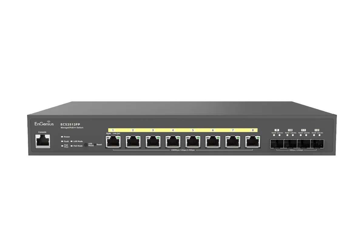 EnGenius ECS2512FP Cloud Switch — 8x2.5G PoE++ 240W
