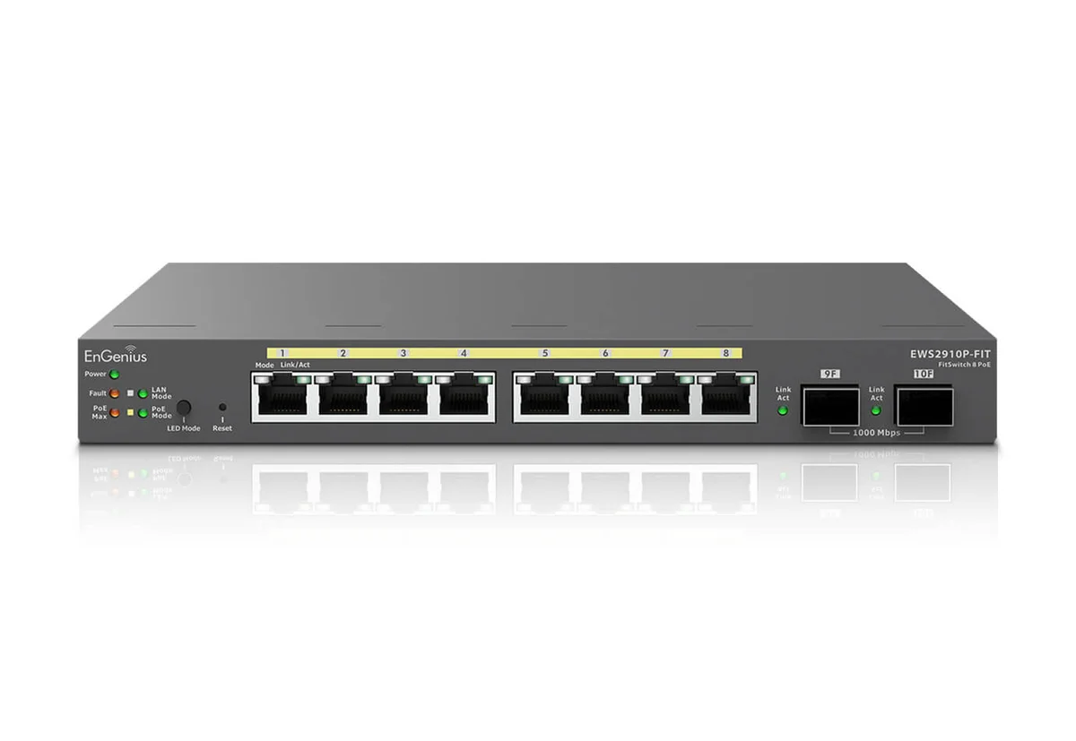 EnGenius EWS2910P-FIT Switch — 8x1G PoE+ 55W Desktop