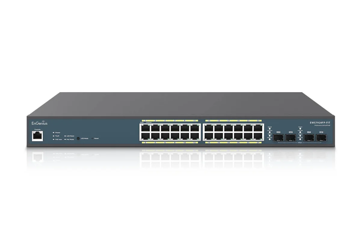 EnGenius EWS7928FP-FIT Switch — 24x1G PoE+ 410W L2+