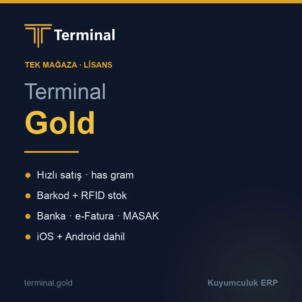 Terminal Gold — Kuyumcu ERP Lisansı